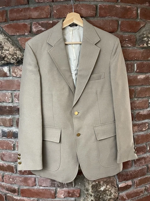 Vintage 70s Levi's Panatela Tan 2 Piece Set Suit Blazer Size 40R Pants 32 X 30