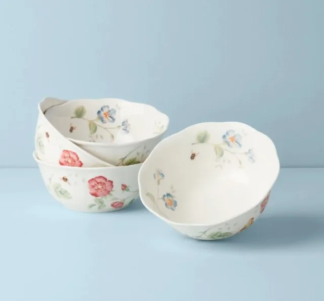 Lenox Butterfly Meadow 4-Piece Large All-Purpose Bowl Set NEW IN Box