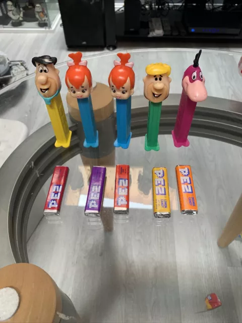 Vintage Pez Dispensers Mixed Lot of 5 Flintstones Fred Pebbles Dino