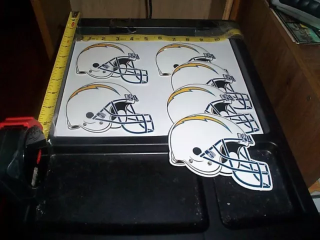 6 Large Helmet stickers NFL San Diego Chargers