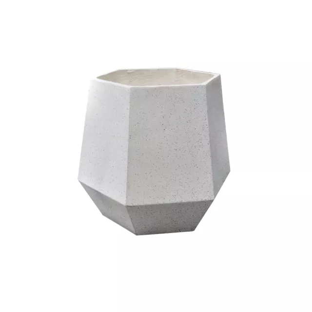 White Indoor Planter Hexagon 24x53cmH Outdoor Flower Pot Garden Large Plant Pots