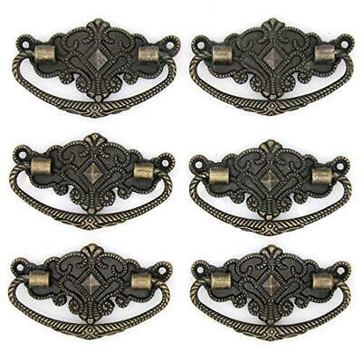4 PCs Vintage Antique Brass Bail Pull Handle for Wooden Drawer Cabinet Cupboard,