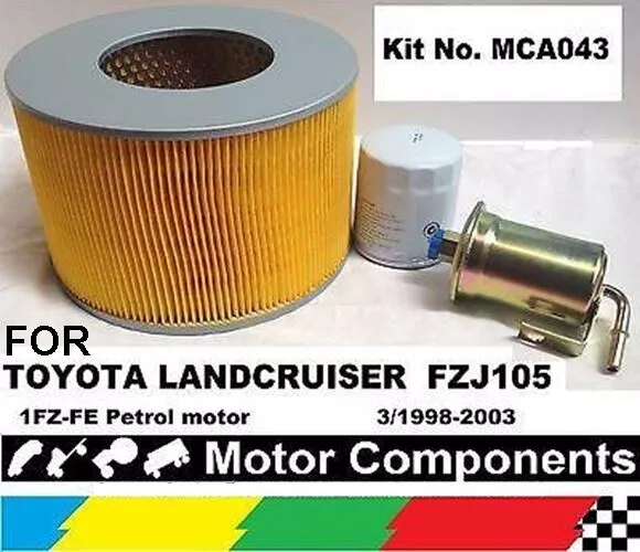 FILTER SERVICE KIT for TOYOTA LANDCRUISER FZJ105  1FZ-FE  3/98-03  OIL FUEL AIR