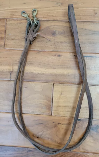 Leather Loop Roper Reins 7ft Snap Clip Barrel Horse Tack