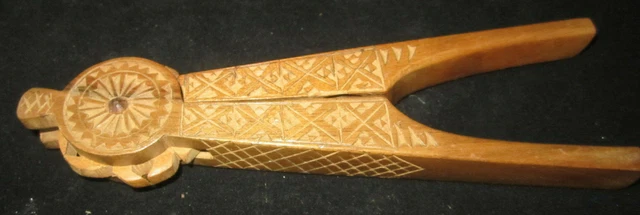Vintage Hand Carved Wooden Ornate Nutcracker Decor Farm Kitchen Wood Pretty