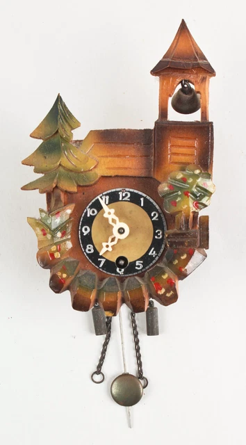 Miniature cuckoo clock made in Germany @ 1950s Great Original Condition Works