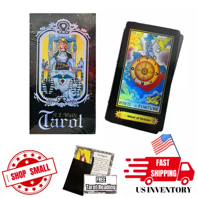 English Rider Waite Original Tarot Deck of 78 Cards W. Booklet Shiny Iridescent