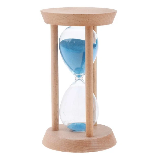 30 Minuten Holzrahmen Sanduhr mit blauem Sand Sanduhr Dekoration 6