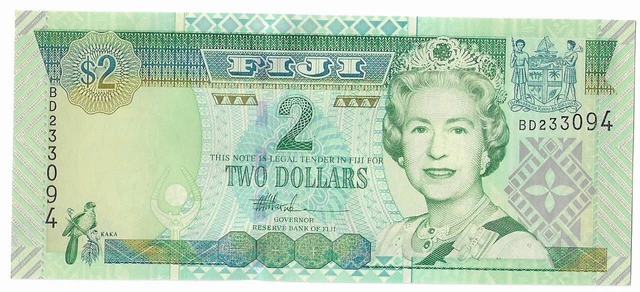 Fiji 2 Dollars, 2002 ND, P-104, UNC
