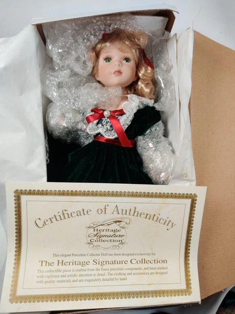 Heritage Signature Collection Porcelain Doll little Gillian #80028 Christmas 