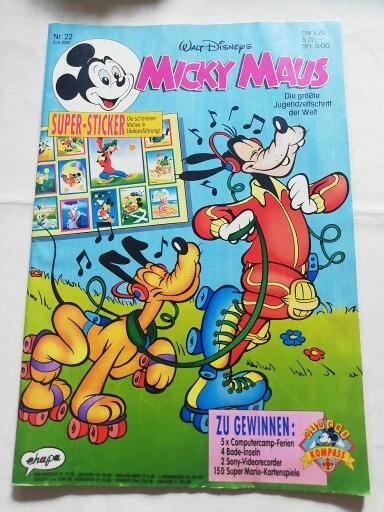 Micky Maus Heft 22 1992 Ohne Beilage Super-Sticker Aber Mit  Sammelkarten