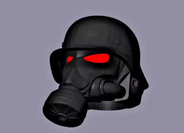 Abdeckkappe STAHLHELM-GASMASKE-ROTE AUGEN Schutzkappe  -  mit Diebstahlschutz