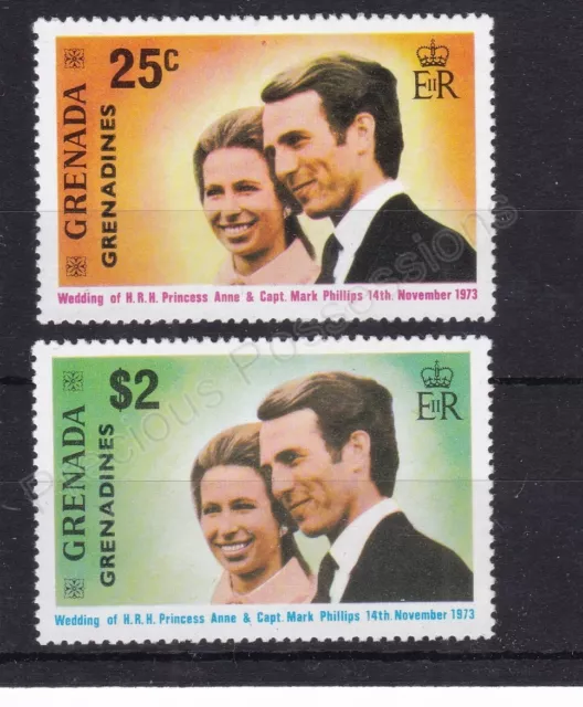 1973 Royal Wedding Princess Anne MNH Stamp Set Grenada GRENADINES