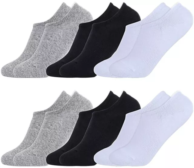 Mens Womens Kids INVISIBLE Low Cut Ankle Cotton Sports Trainer Socks Comfort lot