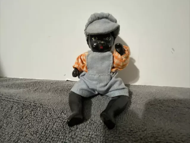 Vintage Black Americana Jointed Porcelain Bisque Baby Doll