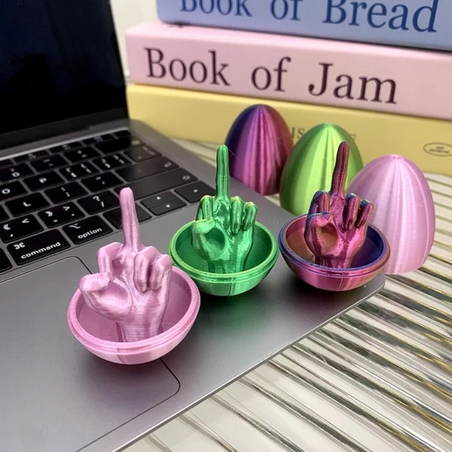 3D PRINTED MIDDLE Finger Egg Smooth Surprise Gift Prank Gift Gift for ...