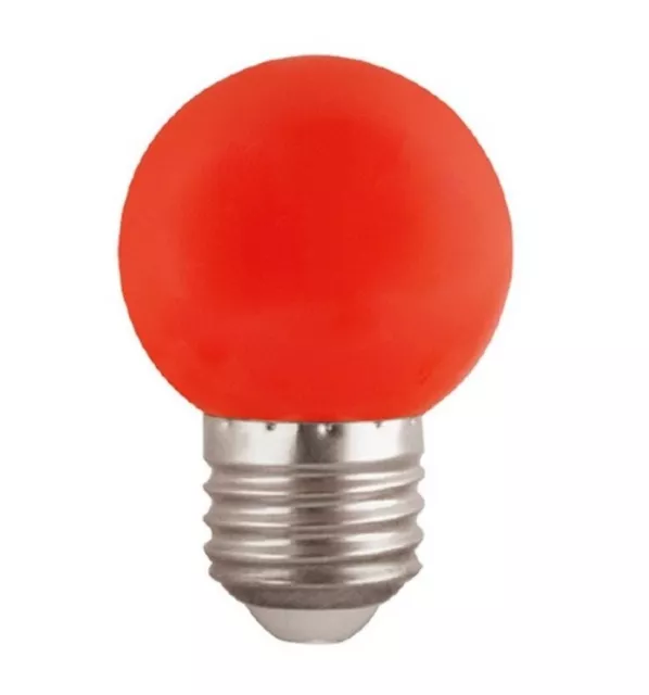 Lámpara LED G45 E27 2W Vidrio Rojo Luz Roja Colorido Miniglobo Bombilla