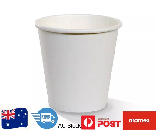 Disposable Paper Cups Coffee Takeaway 4 6 10oz Single Wall Drink Tea Water Bulk