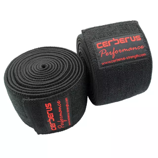 CERBERUS Strength Performance Knee Wraps (Pair) 2m or 2.5m for Squats