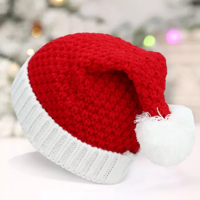 Father Christmas Hat Handmade Keep Warm Unisex Style Winter Christmas Cap Soft