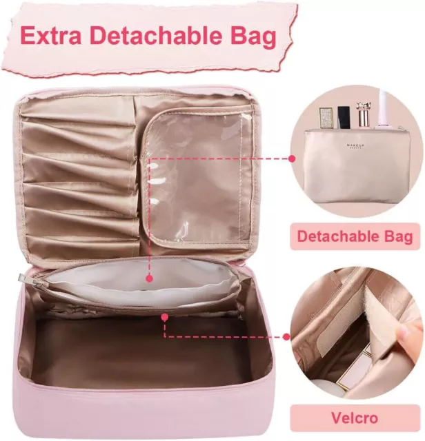 2Stück Kosmetiktasche Portable Reise Make Up Tasche Schmink Wasserdicht Rosa DHL 3