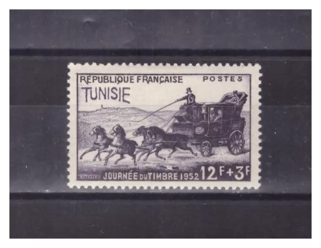 Tunisie   .  N° 353   . 12 F    + 3 F .   Malle  Poste  .   Neuf .  * .Superbe .