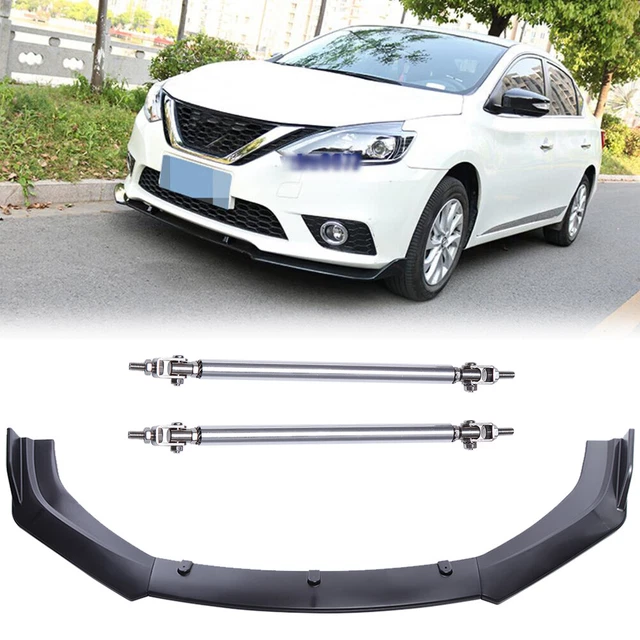 Front Bumper Lip Splitter Spoiler Body Kit + Strut Rods For Nissan Sentra 05-22
