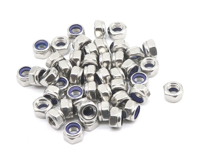 Binifimux 35Pcs M5 X 0.8Mm 304 Stainless Steel Nylon Inserted Hex Lock Nuts