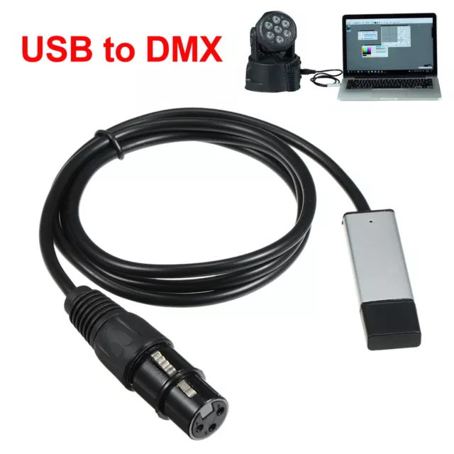 FTDI USB to XLR DMX 512 Interface LED Computer PC Stage Lighting Controller  Dimmer DMX512 Cable Cable length: 1.8M, Color: blk usb dmx