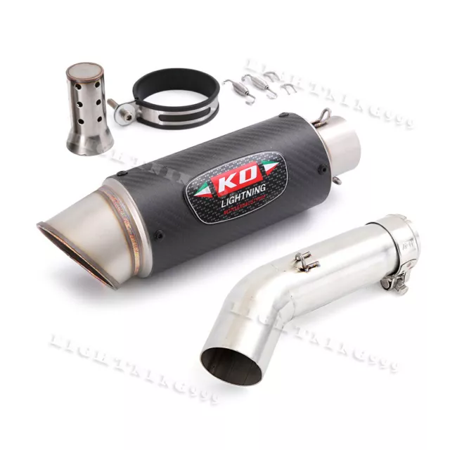 For Suzuki GSXR600 GSXR750 2011-2023 Exhaust Pipe Real Carbon Fiber Muffler 51mm