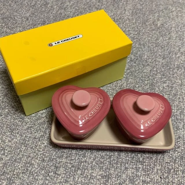 Mini Cocotte Le Creuset Coeur & Plateau - Rose Quartz - Sans Boîte