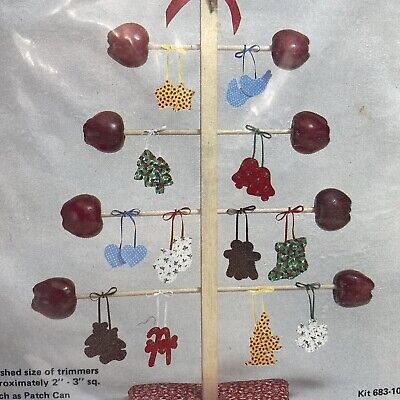 Vintage 1983 Patchwork Pattern Tree Trimmers Christmas Ornaments Kit 2