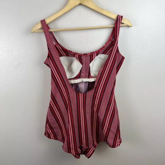 Vintage Elemko One Piece Swimsuit Size 16 Red Pinup Rockabilly 50s 60s Retro 2