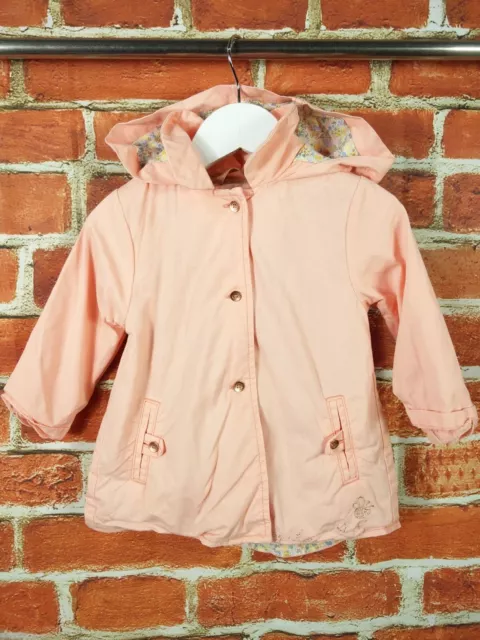 Baby Mädchen Nächster Mantel Alter 12 18 Monate Rosa Leichte Jacke Gefüttert Kapuze 86 Cm