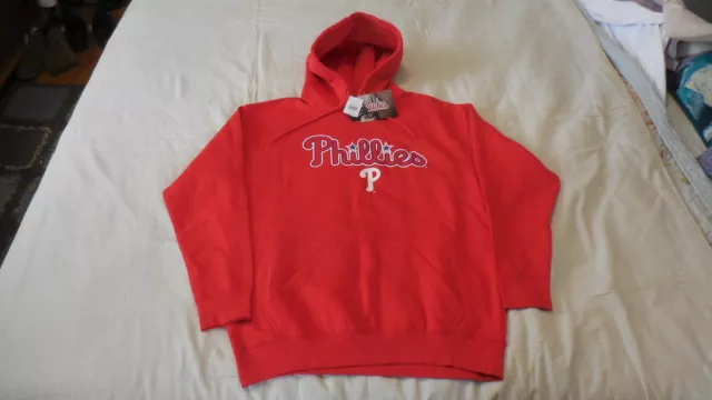 Philadelphia Phillies Baseball Mlb Team Apparel Red Hoodie Sweatshirt L Nwt