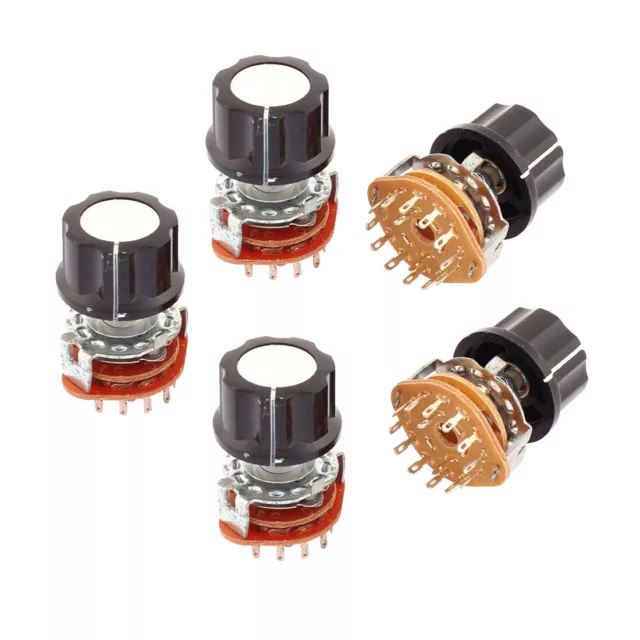 5pcs 2 Pole 6 Position Channel Selector Rotary Switch