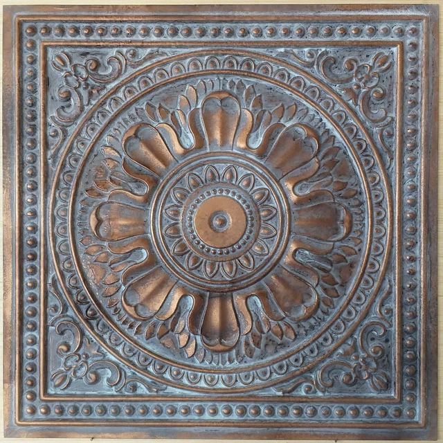 Faux tin Ceiling tiles antique weather copper decor wall panels PL17 10pcs/lot