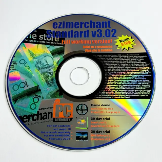 Ezimerchant Standard V3.02 Vintage Pc Computer Software CD Disc