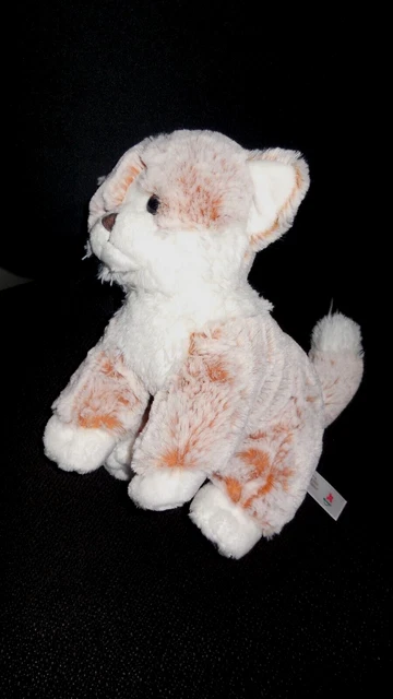 peluche chat roux et blanc