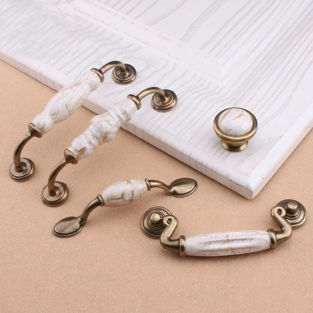 1PC Ceramics Cupboard Door Handles Furniture Pulls Drawer Cabinet Knobs Vintage