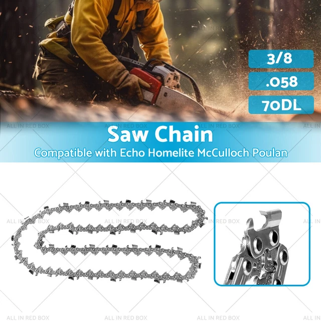 SEMI CHISEL TUNGSTEN Carbide Chainsaw Chain 3/8" .058 70DL Suitable for