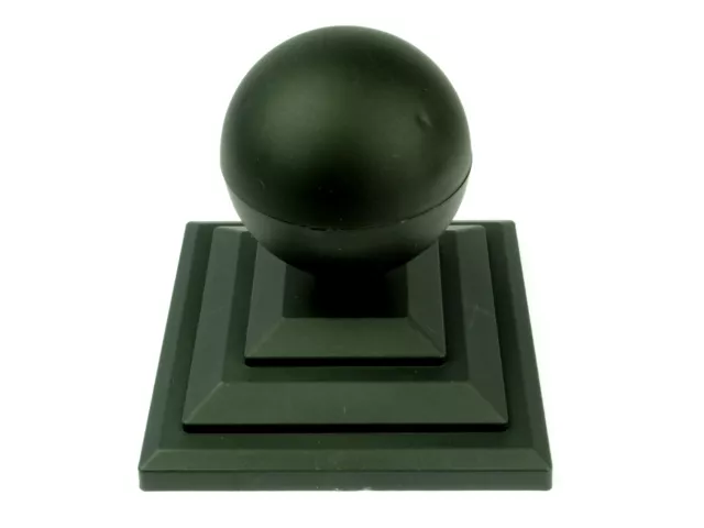 Linic 1 x Black Sphere Round Top Fence Finial & 3" Fence Post Cap UK Made GT0025