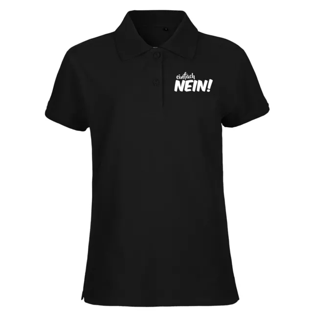 Damen Polo Shirt Einfach Nein Schriftzug Geschenk Idee Souvenir Geburtstag Weihn