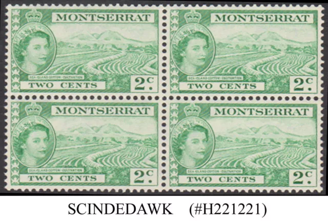 MONTSERRAT - 1953-57 QEII 2c SCOTT#130 - BLOCK OF 4 - MINT NH