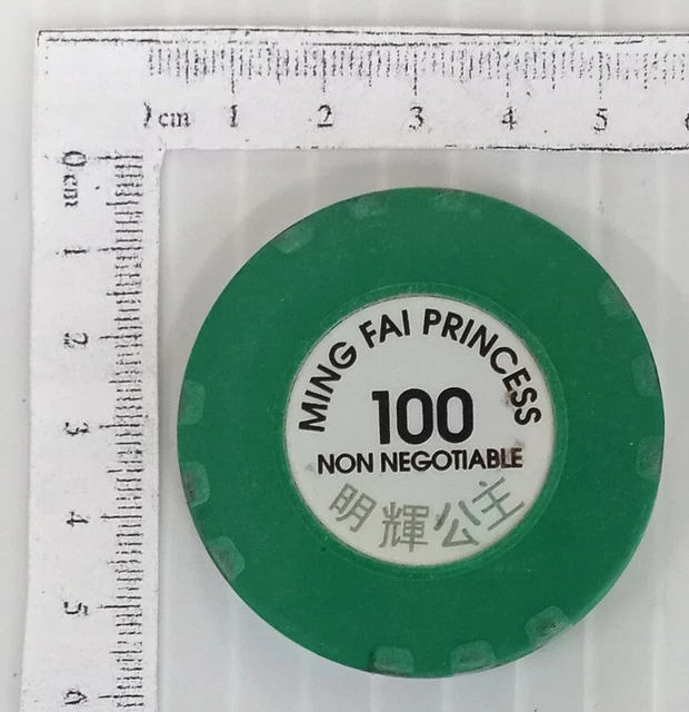 AOP China Gambling Ship Ming Fai Princess $100 vintage casino chip