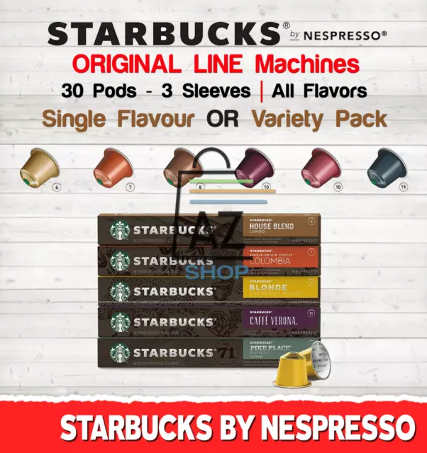 Starbucks By Nespresso Coffee 30 Pods Capsule lot Fit Original Line All Flavors
