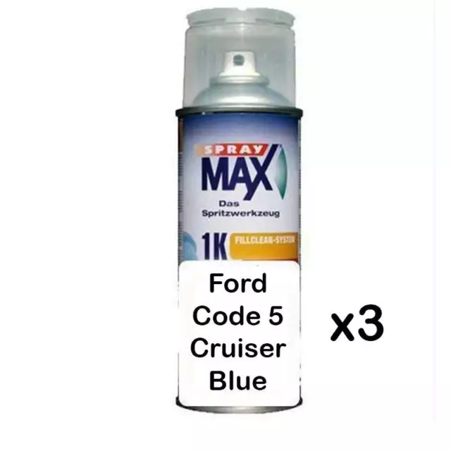 Auto Car Touch Up Paint Can for Ford Code 5 Cruiser Blue x 3