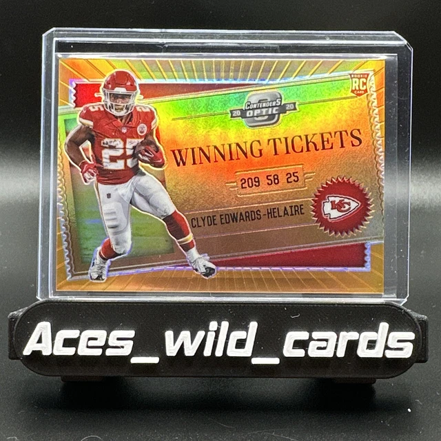 2020 Contenders Optic Winning Tickets Orange /50 Clyde Edwards-Helaire Rookie RC