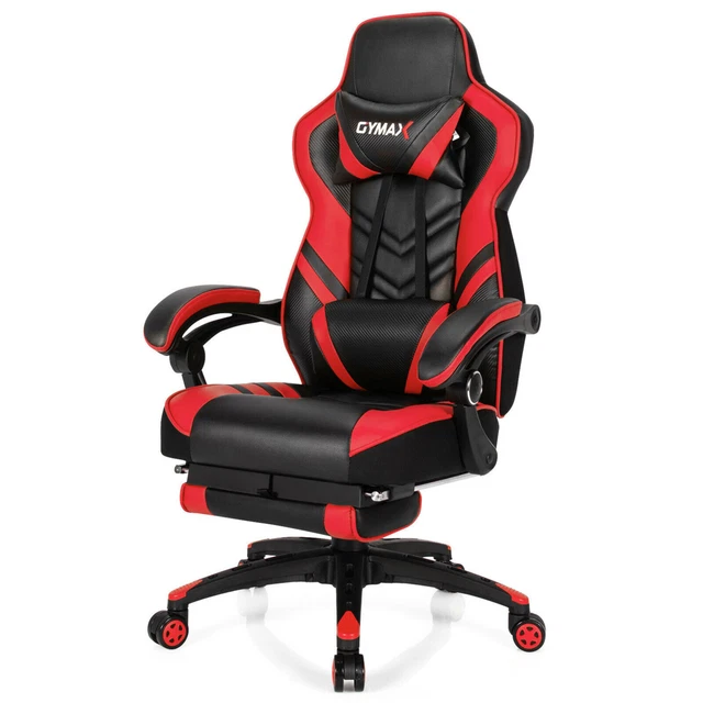 Gymax Office Computer Desk Chair Gaming Chair Adjustable Swivel W/Footrest