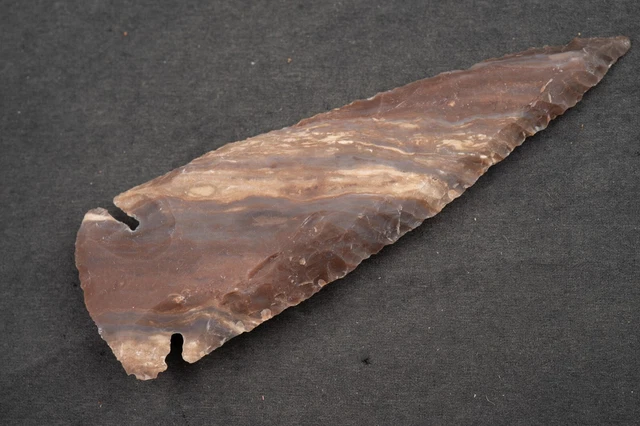 5.1" Flint Spearhead AMAZING COLOR USA Spear Point Knife Blade Arrowhead 528